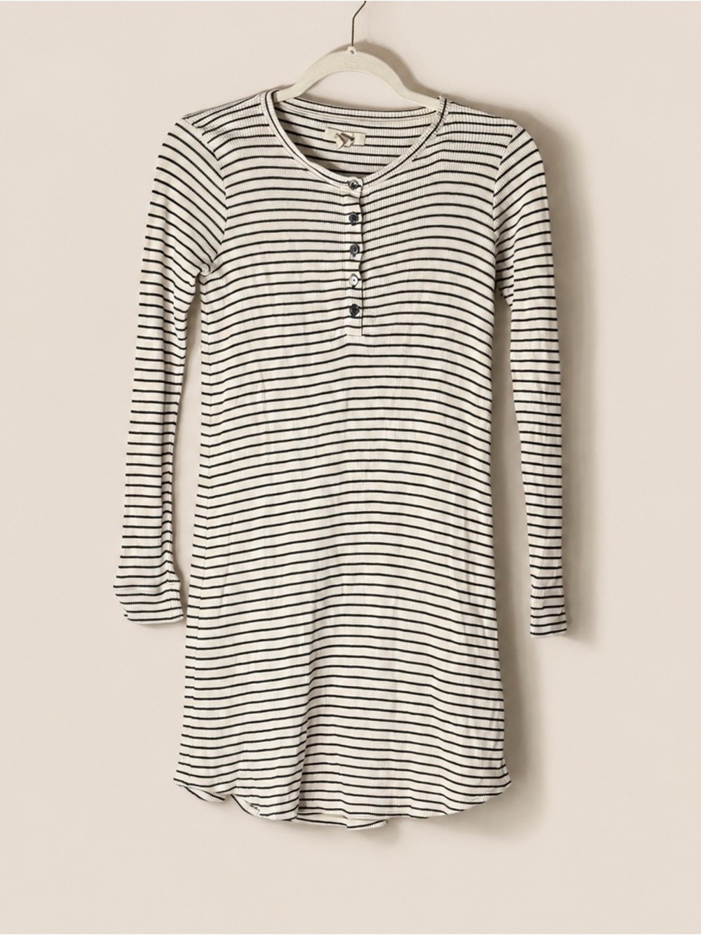 Madewell Stripe Waffle Knit Henley Tunic Sweater Dress XS - Picture 2 of 9